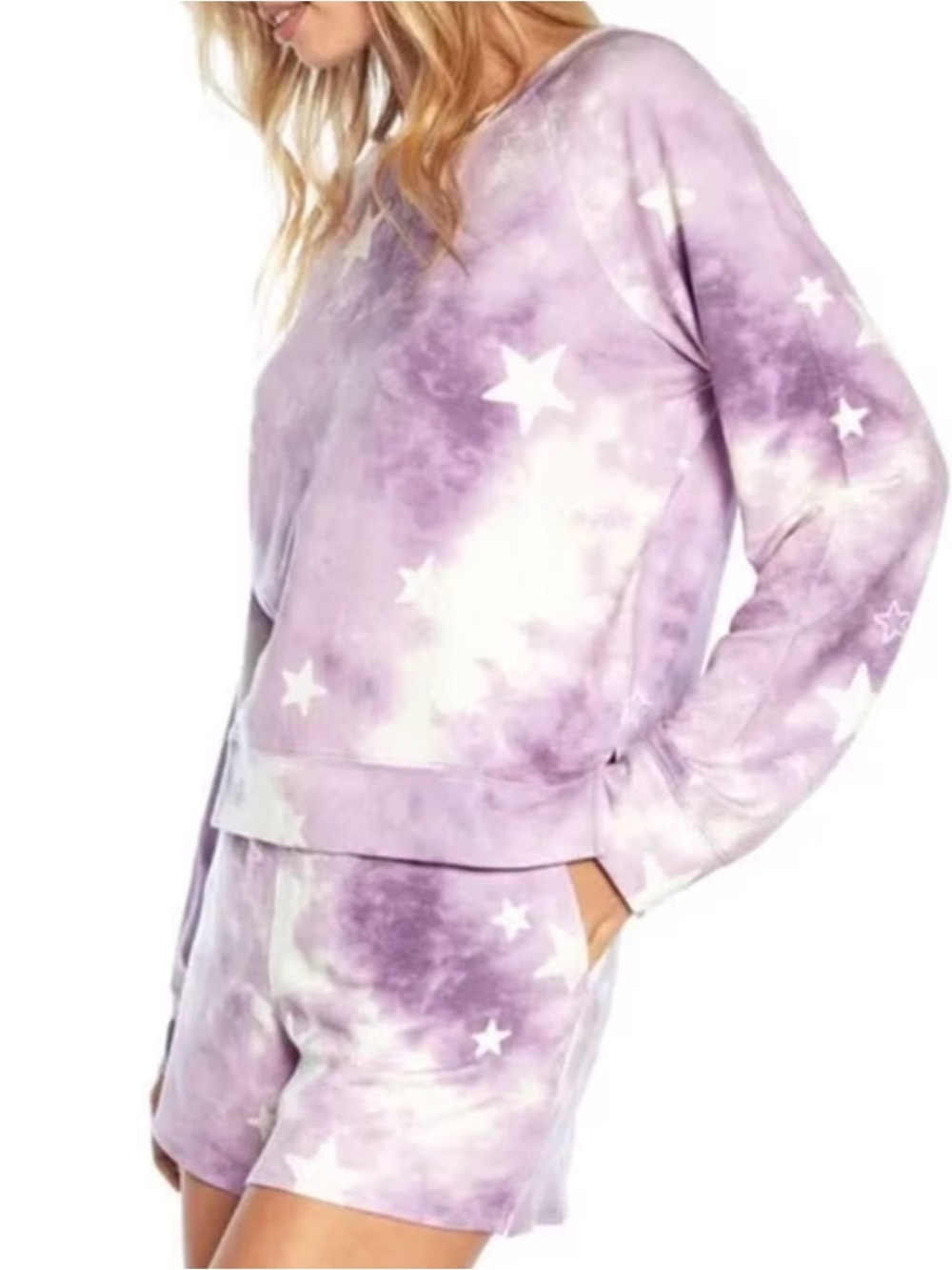 WILDFOX Purple/White Tie Dye Stars Lounge Set